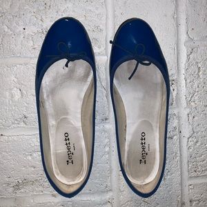 Repetto Blue Patent Leather Ballet Flats 42